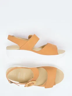 Damen Solidus – Komfortsandale aus Nubukleder cognac