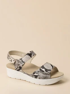 – Komfortsandale aus geprägtem Leder*Solidus Clearance