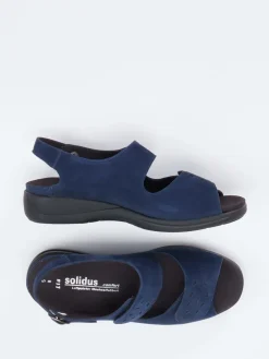 Damen Solidus – Komfortsandale aus Nubukleder Dunkel