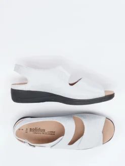 Damen Solidus – Komfort-Sandale aus geprägtem Leder