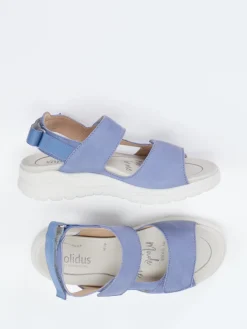 Damen Solidus – Komfortsandalen aus Nubukleder jeans