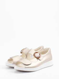 – Komfort-Sandalette aus Metallicleder*Solidus Discount