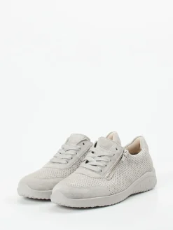 Damen Solidus – Komfort-Sneaker aus Veloursleder hell