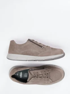 – Komfort-Sneaker aus Nubukleder in Taupe*Solidus Outlet
