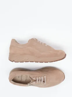 Damen Solidus – Komfort-Sneaker aus Veloursleder rosé