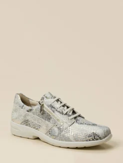 – Komfort-Sneaker aus Reptilleder silbergrau*Solidus Sale