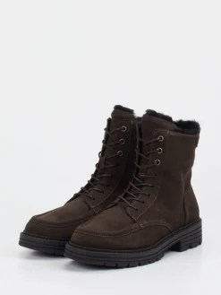 Damen Solidus – Schnürboots aus Veloursleder Dunkel
