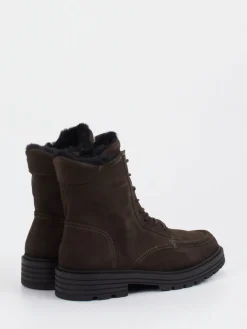 Damen Solidus – Schnürboots aus Veloursleder Dunkel