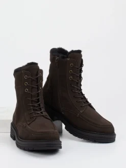 Damen Solidus – Schnürboots aus Veloursleder Dunkel