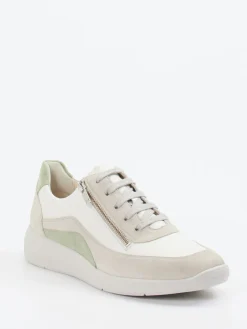 – Sneaker aus Velours- und Glattleder Offwhite*Solidus