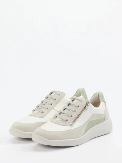 – Sneaker aus Velours- und Glattleder Offwhite*Solidus