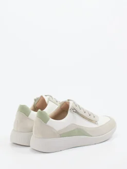 – Sneaker aus Velours- und Glattleder Offwhite*Solidus