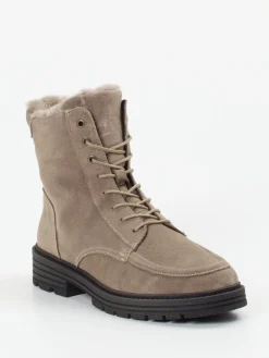 – Stiefelette aus Veloursleder taupe*Solidus New