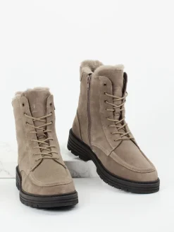 – Stiefelette aus Veloursleder taupe*Solidus New