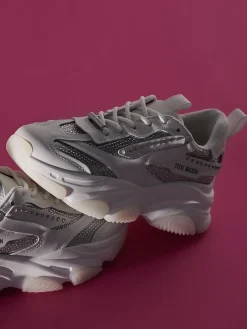 Damen Steve Madden – Chunky Sneaker aus Metallicleder