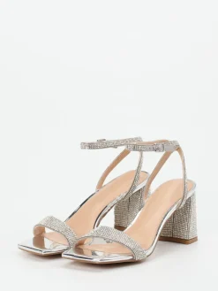Damen Steve Madden – High Heel Sandalette aus Metallicleder