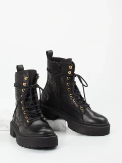 – Schnürboots aus Leder in*Steve Madden