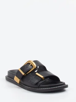 Damen Steve Madden – Slides aus Synthetikleder Gold