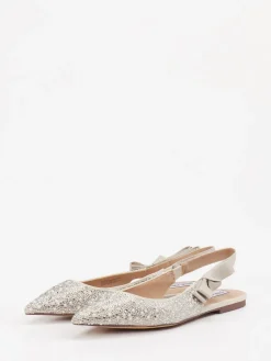 – Slingback-Ballerinas aus Textil in Silber*Steve Madden Sale