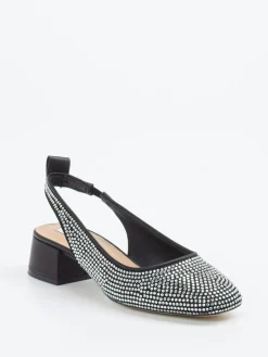 – Slingback-Pumps aus Textil mit Strassbesatz*Steve Madden Clearance