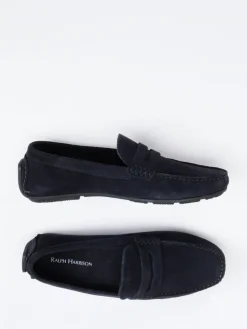 Herren Studio Mode – Slipper aus Veloursleder Dunkel