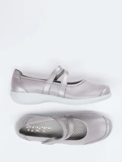 Damen Stuppy – Mary Jane aus Stretch mit Metallic-Finish