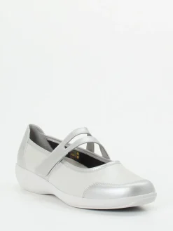 – Mary Jane Ballerina aus Stretch in Silber*Stuppy