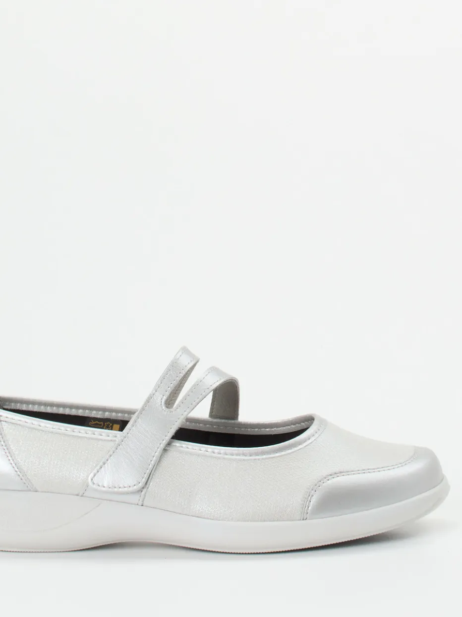 – Mary Jane Ballerina aus Stretch in Silber*Stuppy