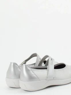 – Mary Jane Ballerina aus Stretch in Silber*Stuppy