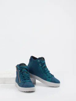 Kinder Superfit – High-Top Sneaker aus Veloursleder petrol