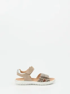 Kinder Superfit – Klettsandale aus Leder mit Leopardenmuster