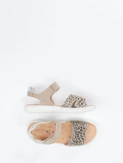 Kinder Superfit – Klettsandale aus Leder mit Leopardenmuster