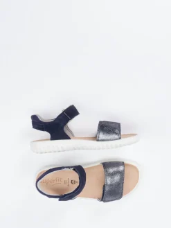 Kinder Superfit – Klettsandale aus Veloursleder Dunkel