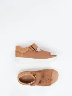 Kinder Superfit – Klettsandalen aus Nubukleder cognac