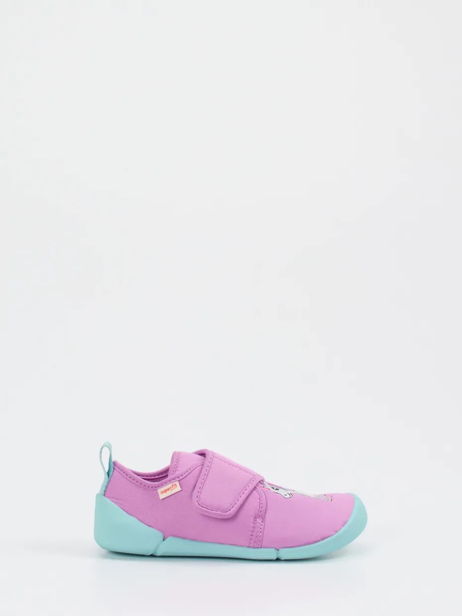 Kinder Superfit – Krabbelschuhe aus Textil in Fliederrosa