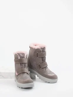 Kinder Superfit – Winterstiefel aus Veloursleder in Taupe