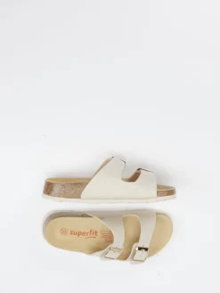 Kinder Superfit – Zwei-Riemen-Pantolette aus Synthetik Beige