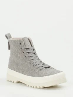 Damen Superga – Schnürboots aus Filztextil Hell