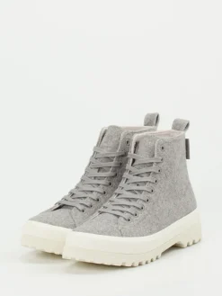 Damen Superga – Schnürboots aus Filztextil Hell