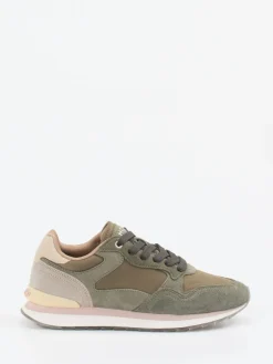 Damen THE HOFF BRAND – Retro-Sneaker Los Angeles aus Veloursleder oliv