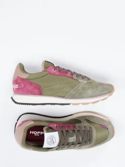 Damen THE HOFF BRAND – Sneaker aus Velours und Textil oliv