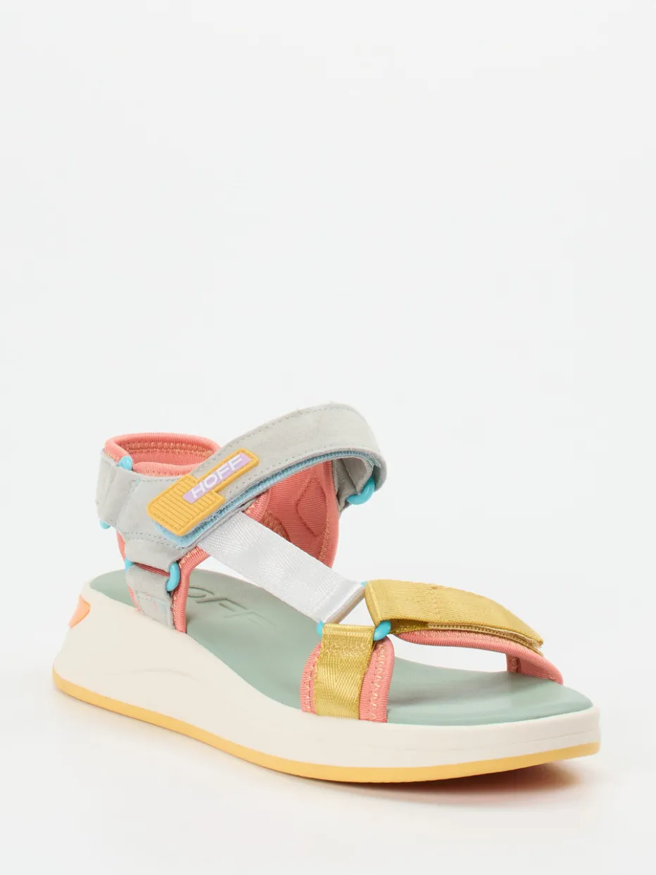 Damen THE HOFF BRAND – Trekking-Sandalen aus Textil und Veloursleder