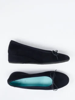 – Keilballerinas aus Veloursleder Dunkel*Thierry Rabotin New