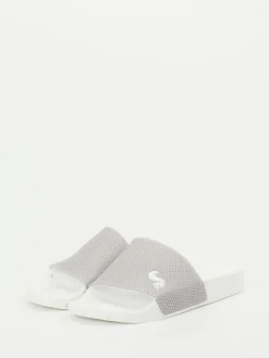 Damen Thies – Badepantolette aus Textil in Hell