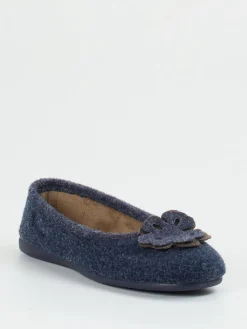 Damen Thies – Ballerina-Hausschuh aus Wollfilz Dunkel