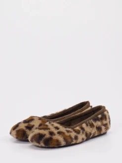 – Ballerina-Hausschuh aus Textil mit Leomuster*Thies Clearance