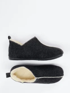 Damen Thies – Filzpantoffeln aus Wollfilz in Anthrazit