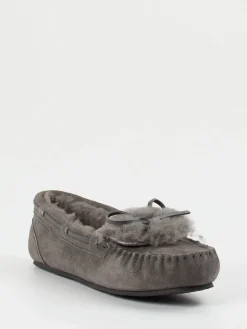 Damen Thies – Mokassin-Hausschuh aus Veloursleder