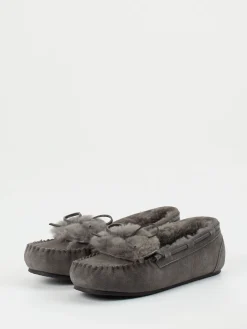 Damen Thies – Mokassin-Hausschuh aus Veloursleder