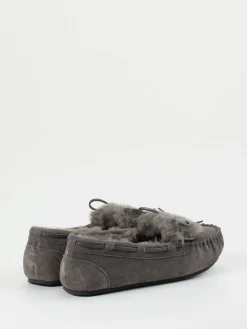 Damen Thies – Mokassin-Hausschuh aus Veloursleder